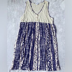Nostalgia Beige and Navy Maxi Dress